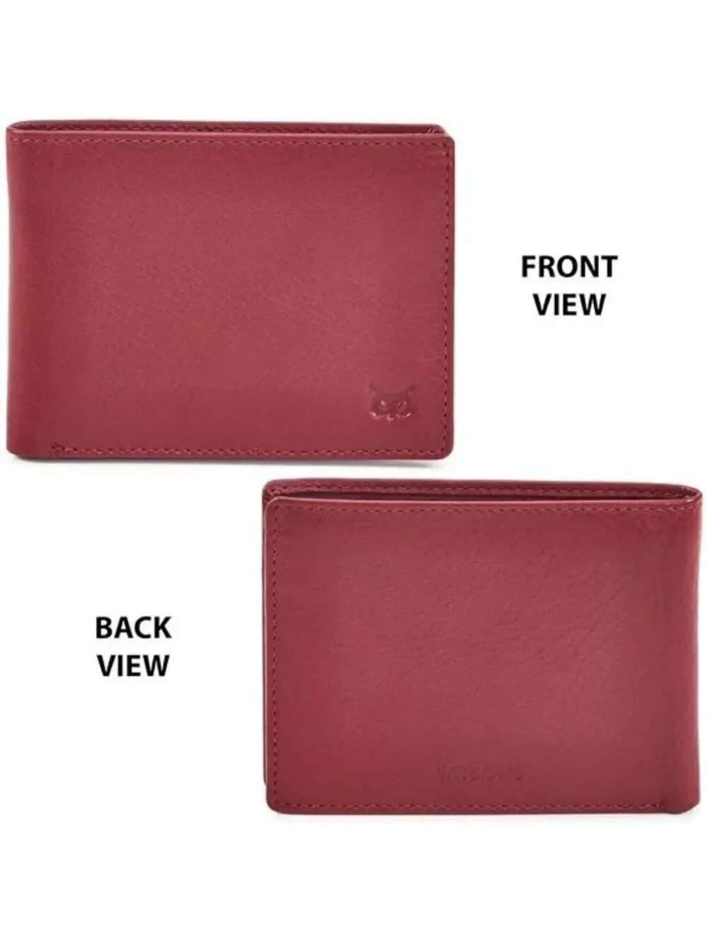 Real Leather Men's Bi fold Wallet RFID Blocking Slim Carry Bag Pocket Thin RED